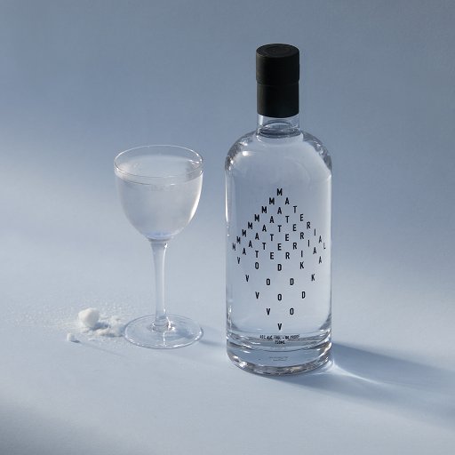 Material is an organic vodka company that donates 10 percent of all profits to the arts.