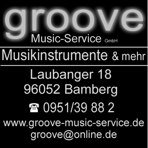 Der groove Music-Service ist seit über 15 Jahren der Gitarren- & Baß-Laden in Bamberg.
groove steht für Service & Beratung, sowie fachkundige Reparaturen