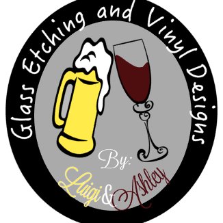 VinylDesignsLA's profile picture. Glass Etching and Vinyl Designs by Luigi & Ashley specialize in custom made beer mugs🍺, wine glasses🍷, champagne glasses and much more!