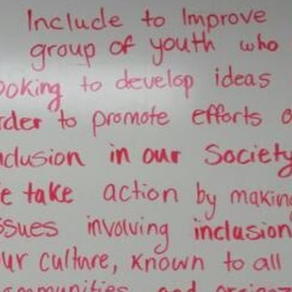 A group of youth looking to develop ideas in order to promote efforts of inclusion in our society