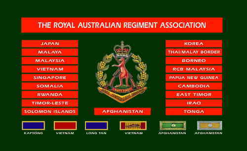 The RAR Assn consists of past and present infantrymen. The Regiment (RAR) was raised in 1948 the Association (RARA) was formed in 1969.