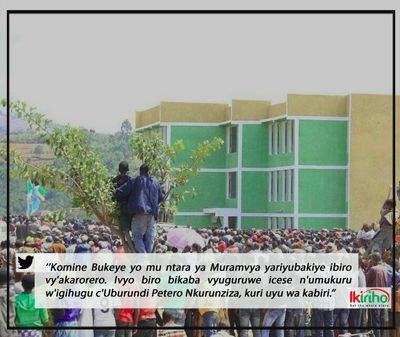 Compte officiel de la Commune Bukeye.

La Commune Bukeye est l'une des communes de la #Province_Muramvya, Elle a une superficie de 184km²
https://t.co/S3Wb1LeNFb