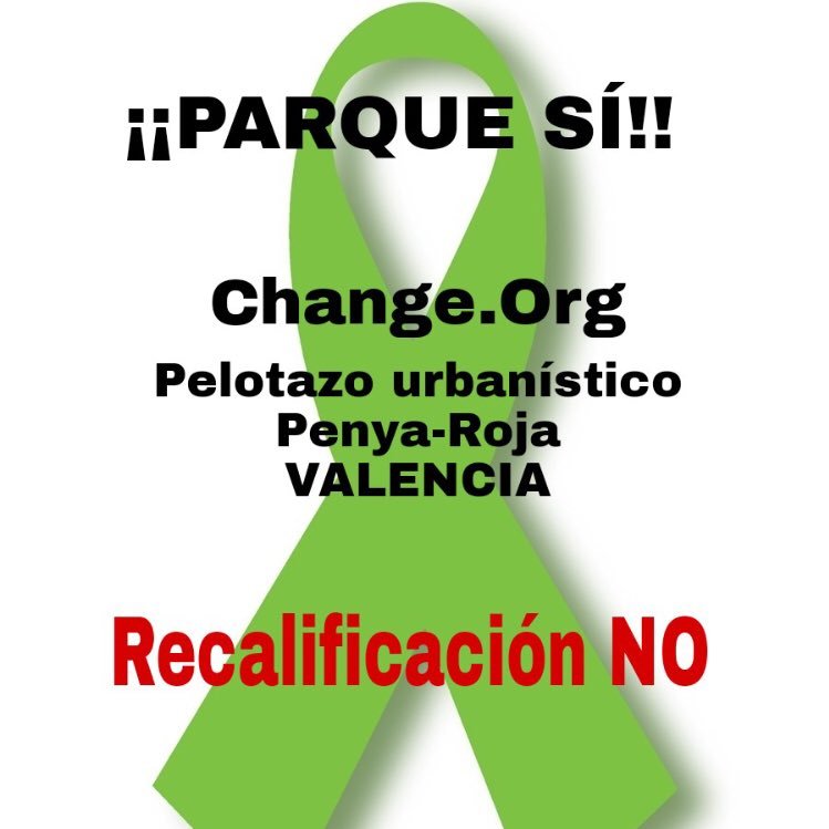 Somos vecinos de Camins del Grau de Valencia. Queremos nuestras ZONAS VERDES YA, NO PELOTAZOS URBANÍSTICOS. Firma nuestra petición: https://t.co/Nzrti7FNaC