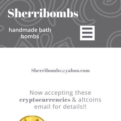 Handmade Bath bombs & salts..Now accepting 8 cryptocurries or altcoins. sherribombs@yahoo.com   email or dm for orders or questions.