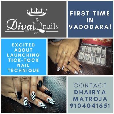Diva nails by-Dhairya 👑👑
Nail technician 💅💅
M:9104041651
Siya Baug Main Road Renu beauty parlour opp Chetan dham Vadodara 390001