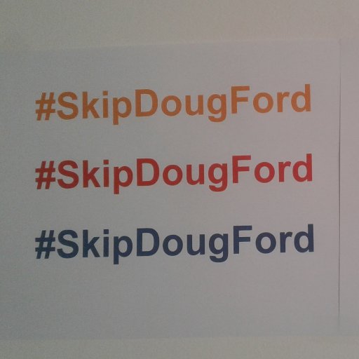 Official campaign to discourage Ontario voters from supporting Doug Ford as Premier in June election. Tweet #SkipDougFord and follow us. skipdougford@gmail.com