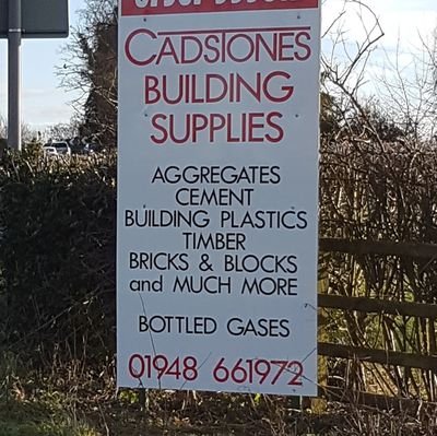 suppliers of building materials and bottled gases call 01948 661972 from gravel to guttering,from pipes to plaster we've got the lot!