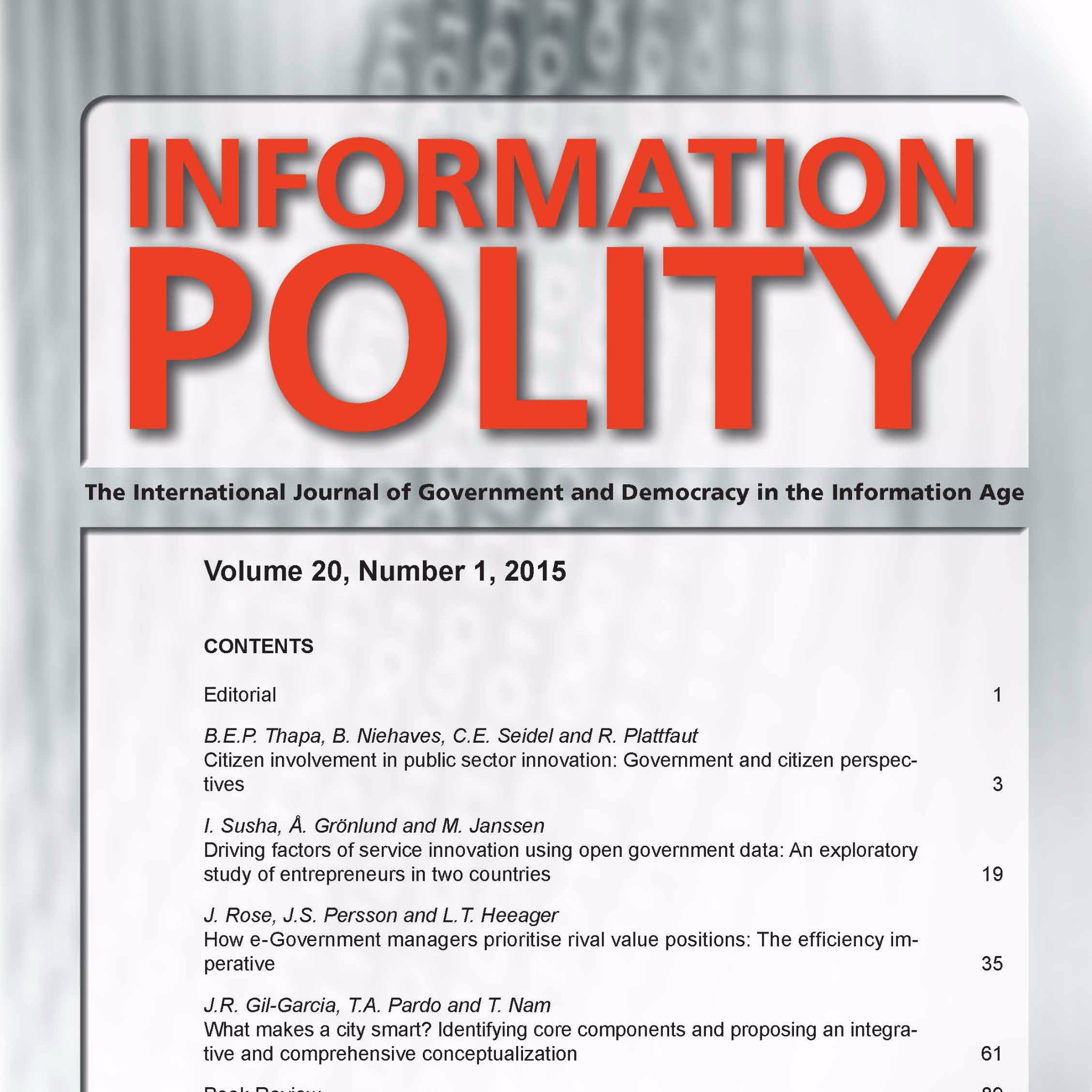 journal on political, public policy, institutional, social, economic, legal, managerial, organizational, ethical, and wider social scientific themes and issues.