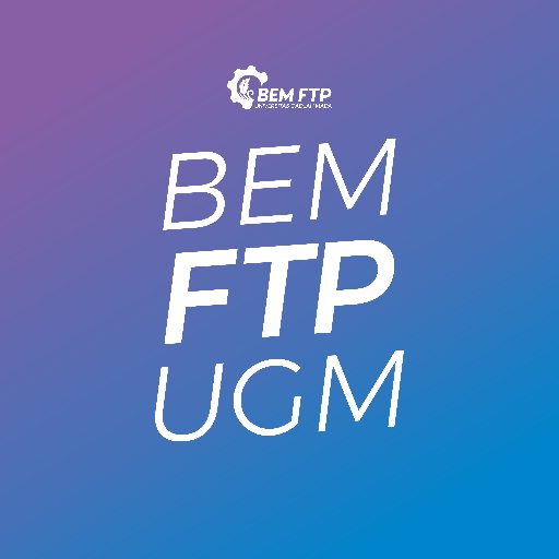 Akun Twitter Resmi Badan Eksekutif Mahasiswa Fakultas Teknologi Pertanian Universitas Gadjah Mada Yogyakarta
FTP Satu!
Line [at]oke8451q
Instagram [at]bemftpugm