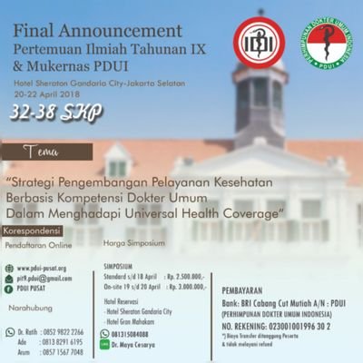 Pertemuan Ilmiah Tahunan IX & Mukernas PDUI 2018

https://t.co/aK7m0TrFCk
https://t.co/rFiIfFkEQr