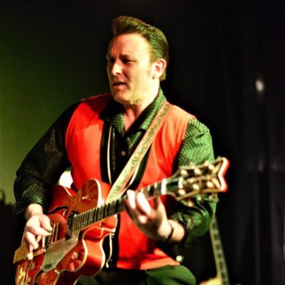 Rockabilly artist. Endorsed by Gretsch and Peavey. Eddie Cochran fan.