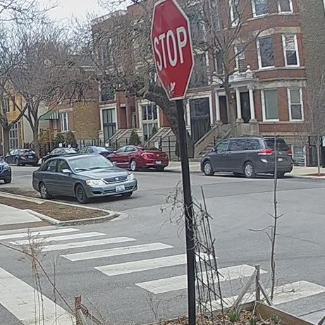 End of the road for Palmer Street. Just an example of what happens at every crosswalk everywhere.