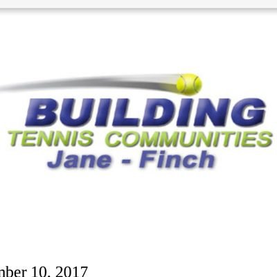 Youth Community Tennis Program offering play, volunteer, and employment opportunities to the Jane and Finch Community