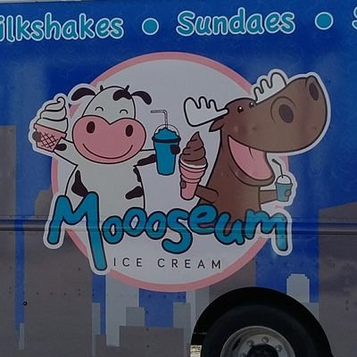 Moooseum is your favorite local ice cream shop on wheels. Ice cream, dipped cones, milkshakes, sundaes, slushies and brain freezes (ice cream/slushy combo).