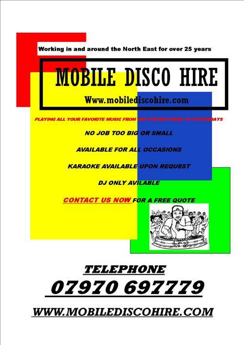 first class mobile disco/video disco and karaoke hire (over 35 years experience in the disco business)all occasions catered for........