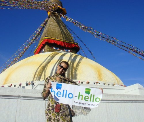 HelloHelloLLC's profile picture. Hello-Hello is a language learning company that offers online and mobile courses. Hello-Hello's website couples social networking with language learning which a