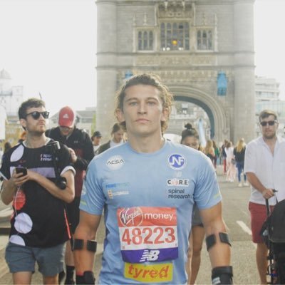 1st person to recover from a severed spinal cord injury and complete a Marathon (London) - all progress documented on instagram @zach_wy #Makingadifference