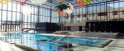 Modern spa complex, relaxing atmosphere, thermal water, wellbeing in the heart of Merano