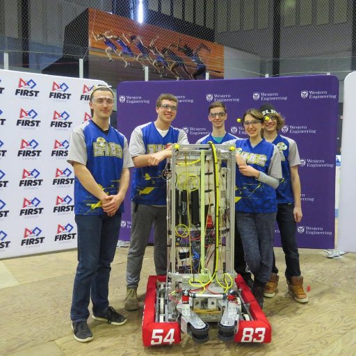 We are FRC Team 5483: GD-Bots. We’re a French first language robotics team from London, Ontario. Three time district semi-finalist at Western and Vic Park.