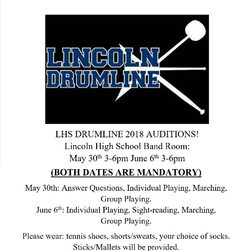 Dedicated to bringing the best drum beats to Lincoln Consolidated School District and surrounding areas.
#TheGreyandBluePrinttoRhythmicSuccess
#WE_ARE_A_FAMILY!