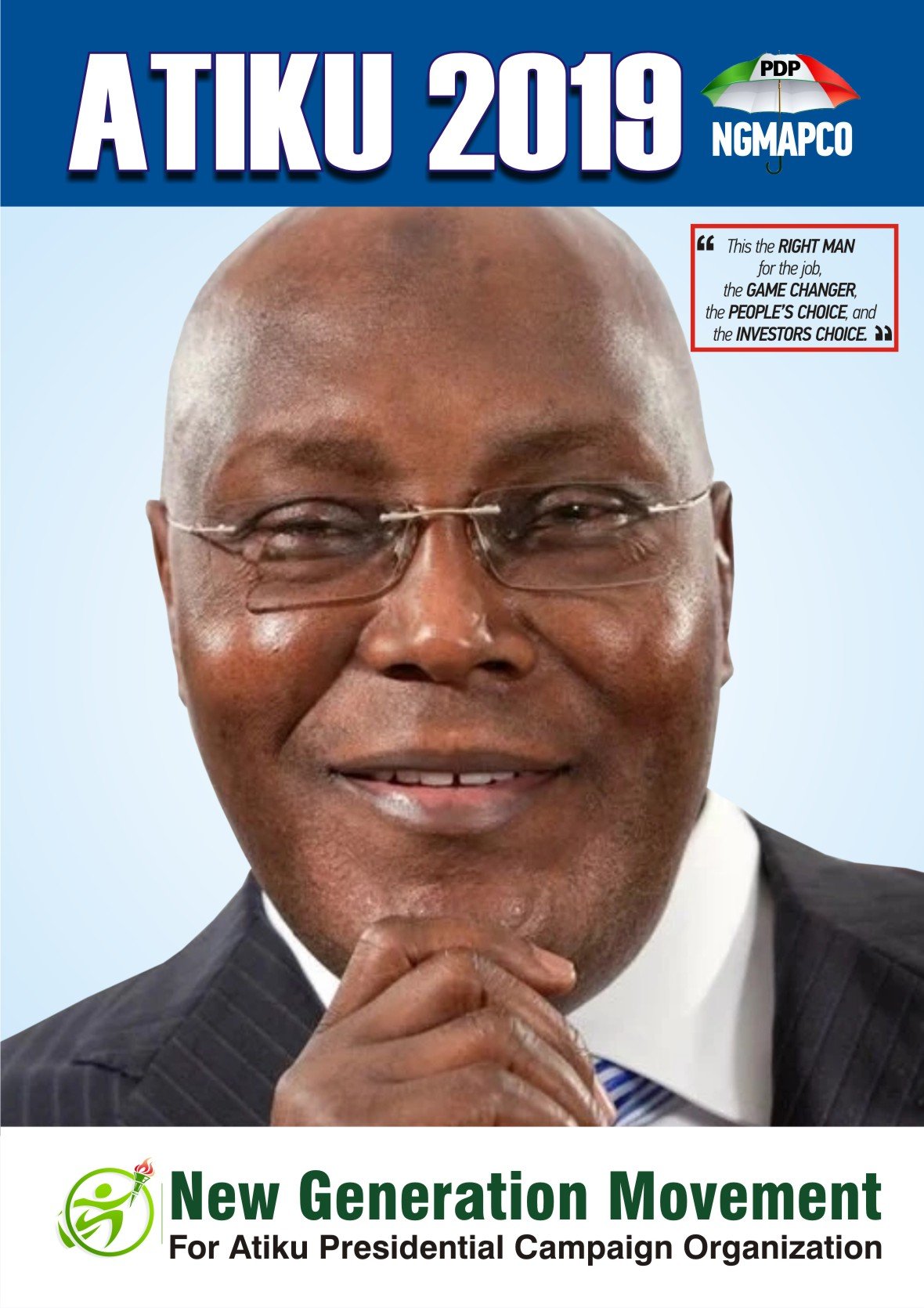 New generation movement for Atiku presidential campaign organization is a political organization for Atikus presidential Ambition.