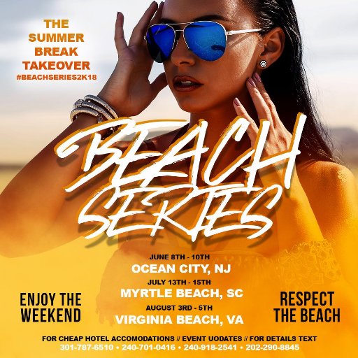 BeachSeries2k18's profile picture. OCEAN CITY MD FOR COLLEGE BEACH WEEKEND IS A THING OF THE PAST! THIS SUMMER WE RE GOIN 3 TIMES BIGGER AND BETTER WITH THE SUMMER BREAK TAKEOVER #BEACHSERIES2K18