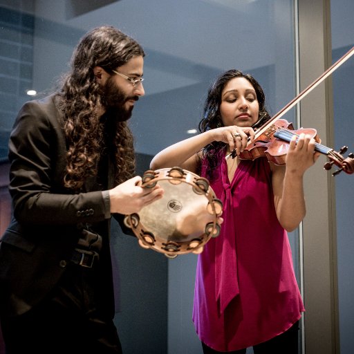 Toronto-based Violin and Percussion Duo featuring Suhashini Arulanandam (violin) and Nathan Petitpas (percussion).