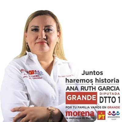 Diputada Federal Electa en el 01 Dtto. electoral en Baja California Sur, por la coalición  #JuntosHaremosHistoria