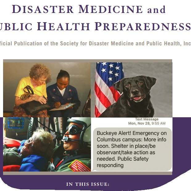 Disaster Medicine & Public Health Preparedness Journal©️aka the Purple Journal, is published by SDMPH, supported by NCDMPH. All content is fully peer-reviewed