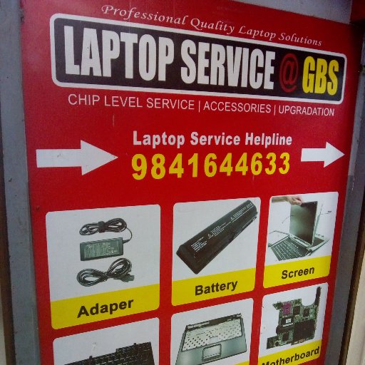 Gbs Laptop Service Center in Tambaram expert technicians to repair dell, hp, lenovo, apple, acer etc., Call 9841644633.