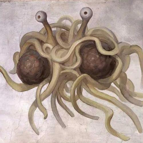 I am a righteous Pastafarian here to spread the good word of his Noodliness to Twitter.