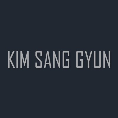 김상균 공식 트위터. KIM SANG GYUN Official Twitter.