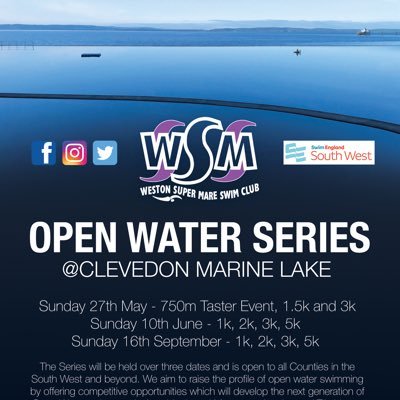 Open Water Series designed to raise the profile of open water swimming in the South West and beyond. Events in May, June & September at Clevedon Marine Lake.