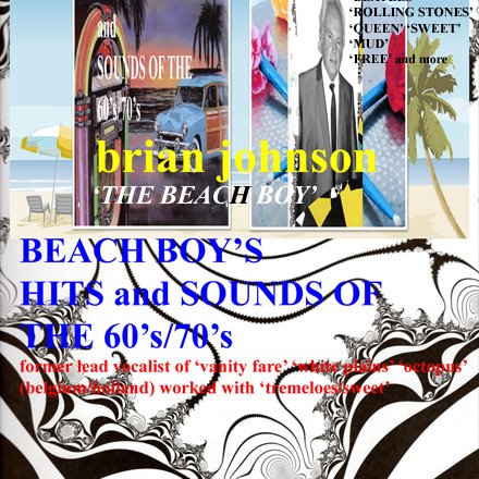 OVER 50 YEARS EXPERIENCE IN THE ENTERTAINMENT INDUSTRY, GIGS, RECORDS, RADIO, TV, 5 EUROPEAN HITS brianjohnson489@gmail.com covers, own songs, own record la