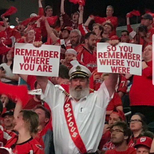 Just a guy with a sash trying to get on TV and fan as hard as I can for the World Series Champion Nationals and the Stanley Cup Champion Capitals