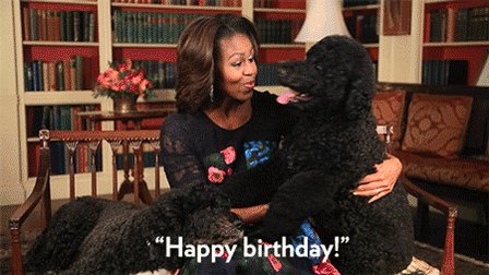 I know you love Michelle Obama AND dogs very much  HAPPY BIRTHDAY KENDRA!! 