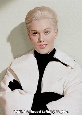 Happy birthday Kim Novak.

Filmography with Hitchcock:
Vertigo (1958) cast: Madeleine Elster/Judy Barton 