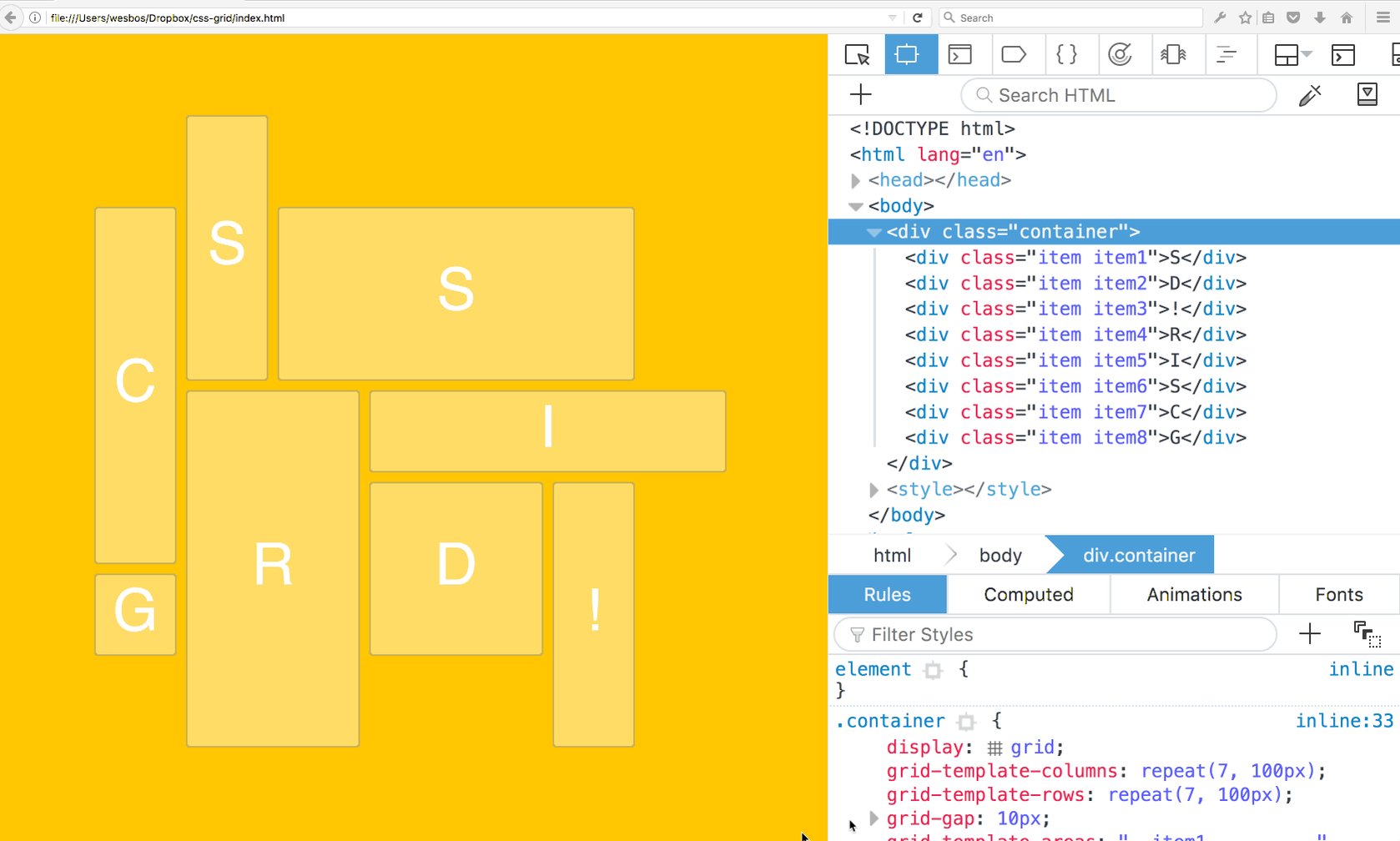 Wes Bos on Twitter: "🔥 Firefox 52 has a sweet new CSS Grid visualizer / inspector tool! https://t.co/B9ZnH4js9T" / Twitter Wes Bos on Twitter: "🔥 Firefox 52 has a sweet new CSS Grid visualizer / inspector tool! https://t.co/B9ZnH4js9T" / Twitter
