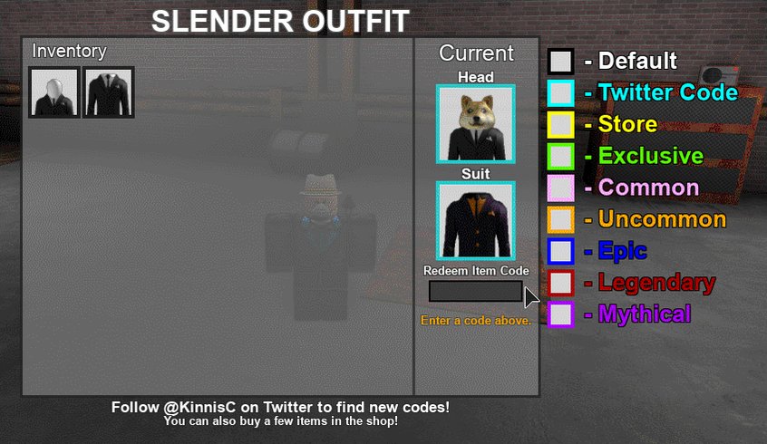 Kinnis And 153 070 000 Other Voters On Twitter Here It Is Enter Code Everysingleitem To Get Every Outfit Item In Stop It Slender Only 100 People Can Redeem It So Be Quick Https T Co Tzx9evi8im - stop it slender codes roblox