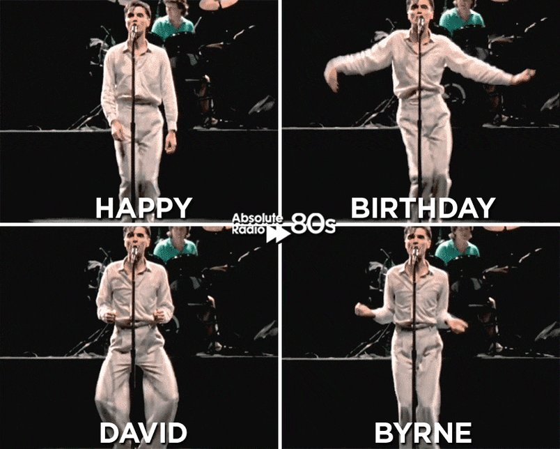 It\s only once in a lifetime you turn 65!
A massive happy birthday to David Byrne  