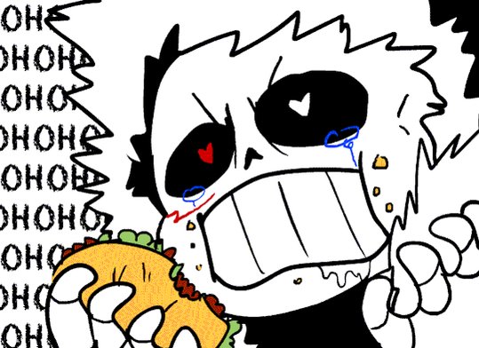 Cross Sans X-Tale on X: @FellSans_UT Thank you so much! Cross happily  takes the taco eating it.  / X