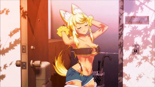 Anime wolf girl gif