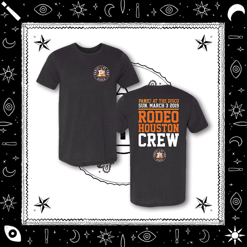 Saddle up + get this @RODEOHOUSTON merch before it's gone tomorrow https://store.panicatthedisco.com