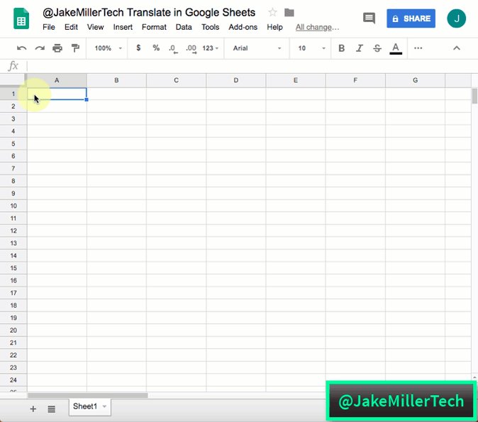 Quickly create vocab lists for #ForeignLanguage classes or for #ESL/#ELL students! #GoogleSheets + #GoogleTranslate = Whoa! #edtechchat @GoogleForEdu @gsuite @googledrive #Chromebooks #DitchBook #EduGIFs http://jakemiller.net/translate-in-google-sheets/ …
