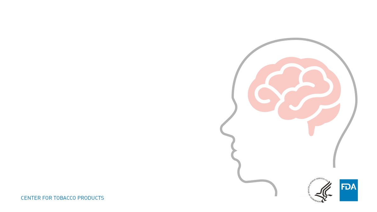 Teenage brains are still developing, which can make it easier for teens to get addicted to nicotine. 🧠 #BrainWeek For facts and help talking to teens about the risks of e-cigarettes, visit https://e-cigarettes.surgeongeneral.gov/default.htm via @FDATobacco