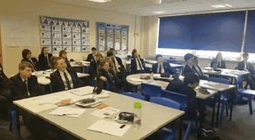 Mrs Griffiths' Year 9s had a "brain break" today in their double pretending to bobsleigh! #PhysicallyActiveLessons #BrainBreak