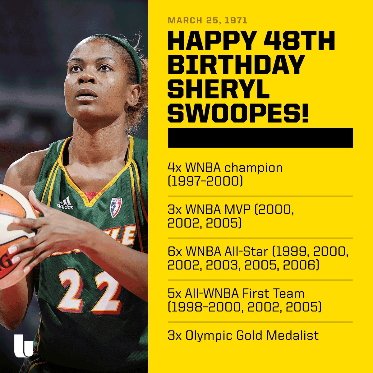 Happy Birthday to a women s basketball legend, Sheryl Swoopes! 