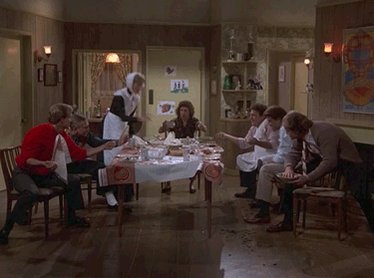 Happy birthday Rhea Perlman, the woman at the (literal) center of epic food fight!

 