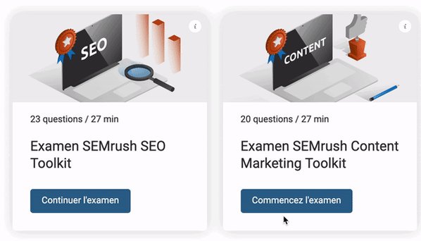 🎉 Bonne nouvelle ! @SEMrushAcademy arrive en 🇫🇷 Vous pouvez acquérir des compétences vitales en #MarketingDigital, apprendre à utiliser nos boîtes à outils et obtenir des certificats officiels attestant de vos compétences en #SEO & #ContentMarketing : http://bit.ly/2UhqClh .