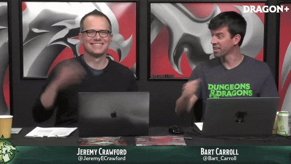 WE'RE LIVE at http://twitch.tv/dnd with Dragon+! Come join us in chat to ask @bart_carroll and @JeremyECrawford questions! #DnD #DungeonsAndDragons